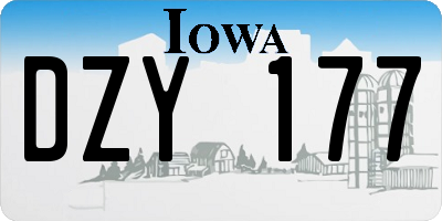 IA license plate DZY177