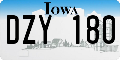 IA license plate DZY180
