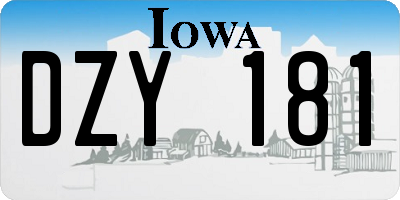 IA license plate DZY181