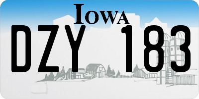 IA license plate DZY183