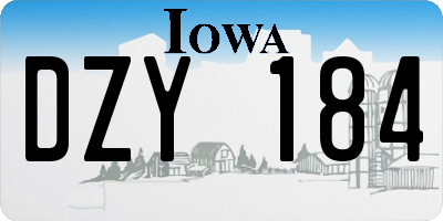 IA license plate DZY184