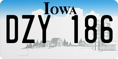IA license plate DZY186