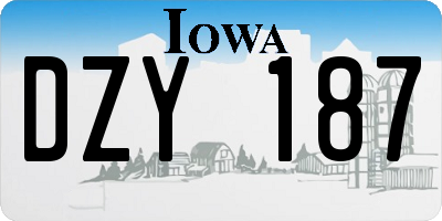 IA license plate DZY187