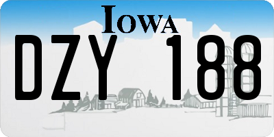 IA license plate DZY188