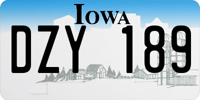 IA license plate DZY189