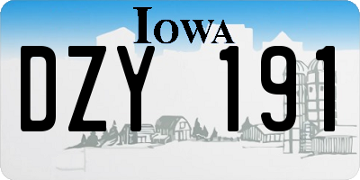 IA license plate DZY191
