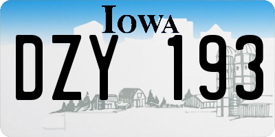 IA license plate DZY193