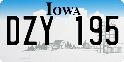 IA license plate DZY195