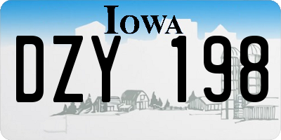 IA license plate DZY198