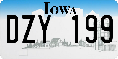IA license plate DZY199