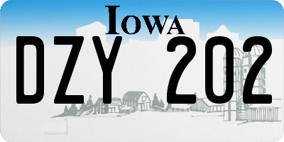 IA license plate DZY202