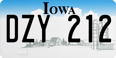 IA license plate DZY212