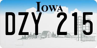 IA license plate DZY215