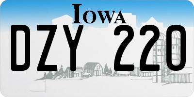 IA license plate DZY220