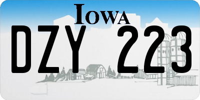 IA license plate DZY223