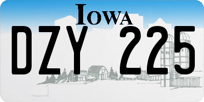 IA license plate DZY225