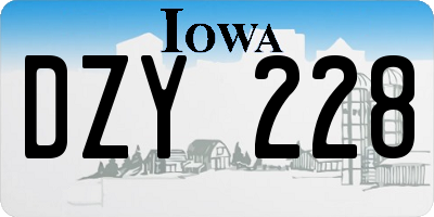 IA license plate DZY228