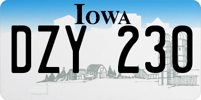IA license plate DZY230