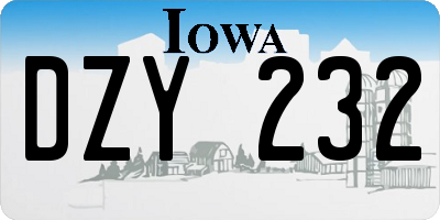 IA license plate DZY232