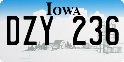 IA license plate DZY236