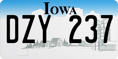 IA license plate DZY237