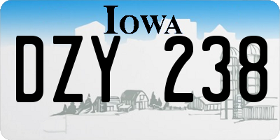 IA license plate DZY238
