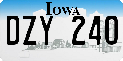 IA license plate DZY240