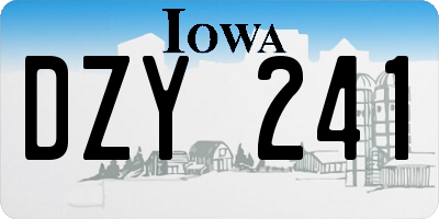IA license plate DZY241