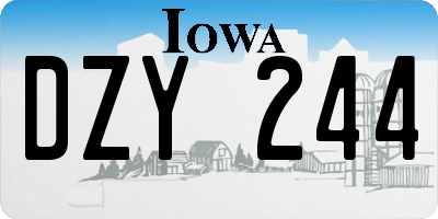 IA license plate DZY244