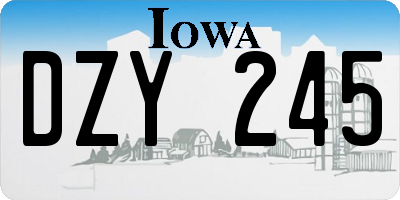 IA license plate DZY245