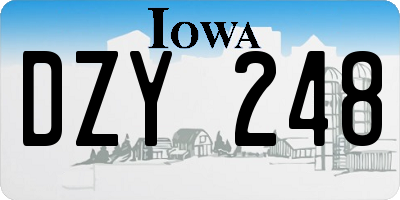 IA license plate DZY248