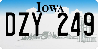 IA license plate DZY249