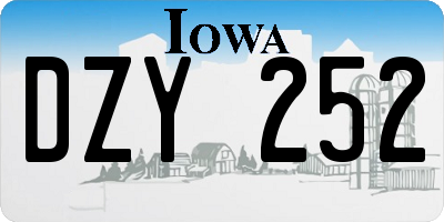 IA license plate DZY252