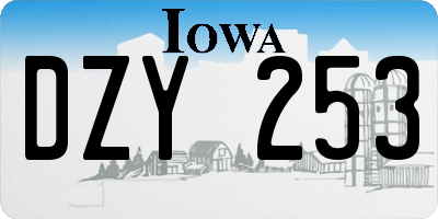 IA license plate DZY253