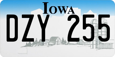 IA license plate DZY255