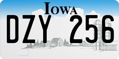 IA license plate DZY256