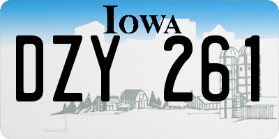 IA license plate DZY261