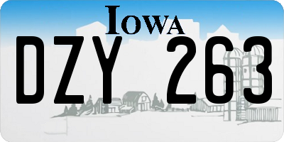 IA license plate DZY263