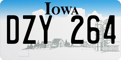 IA license plate DZY264