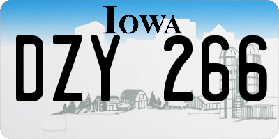 IA license plate DZY266