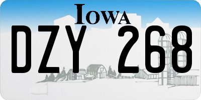 IA license plate DZY268