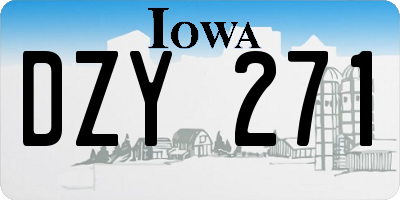 IA license plate DZY271