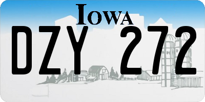 IA license plate DZY272