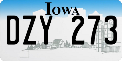 IA license plate DZY273