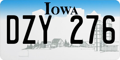 IA license plate DZY276