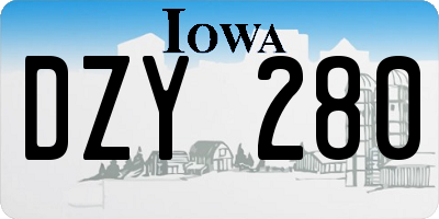 IA license plate DZY280