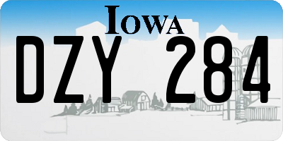 IA license plate DZY284