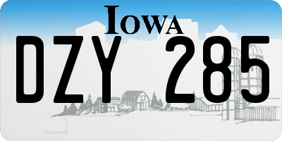 IA license plate DZY285