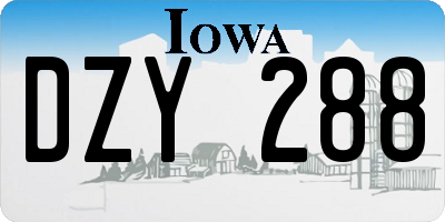 IA license plate DZY288
