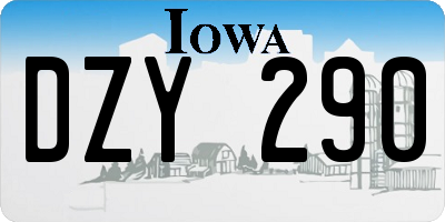 IA license plate DZY290